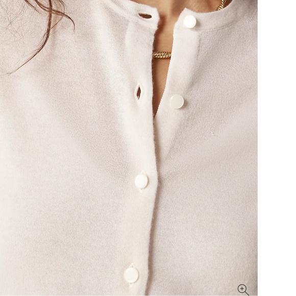 J Crew Featherweight Cashmere Cardigan in Snow Womens Size XS Ivory - Picture 3 of 11